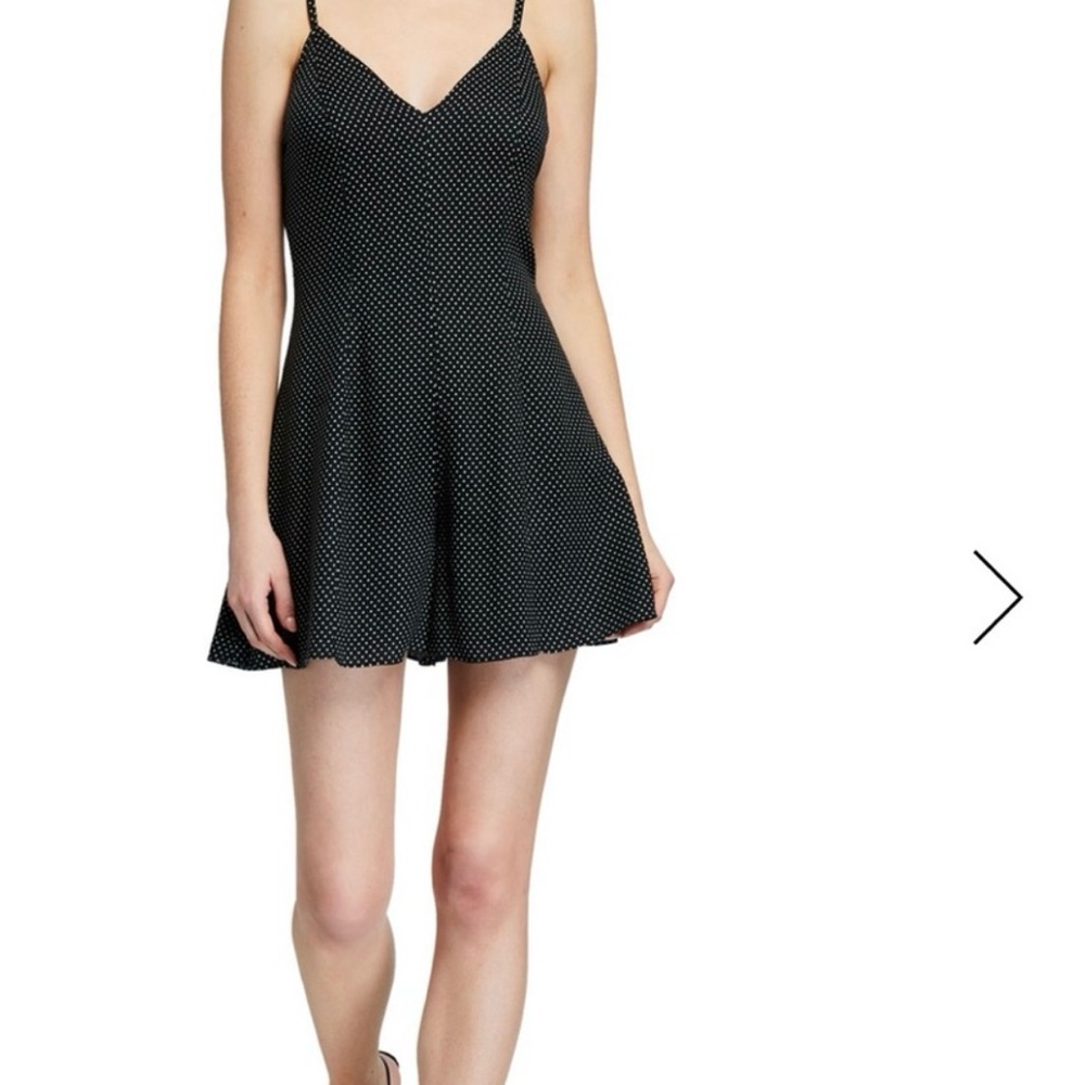 Alice + Olivia Erin Polka Dot Romper – Black with White Polka Dots